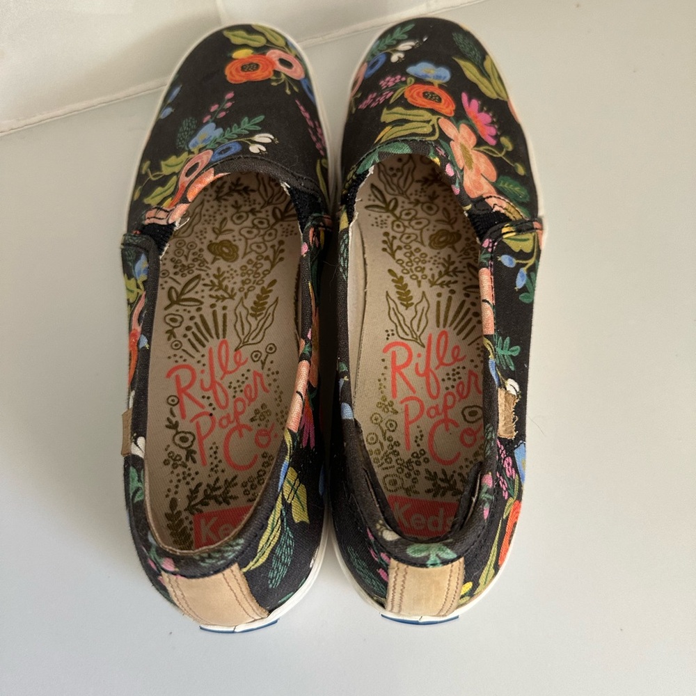 Keds X Rifle Paper Co. Triple Decker Black Floral - Picture 6 of 7